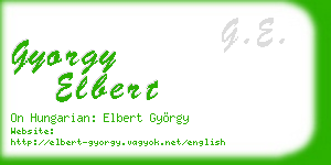 gyorgy elbert business card