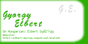 gyorgy elbert business card